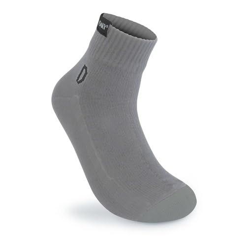 DAKY Waterproof Socks for Men Women - Running Hiking Cycling Kayaking, Outdoor Sport Socks - Wudu Compliant (Tawafeez Plus, Grey, Medium)