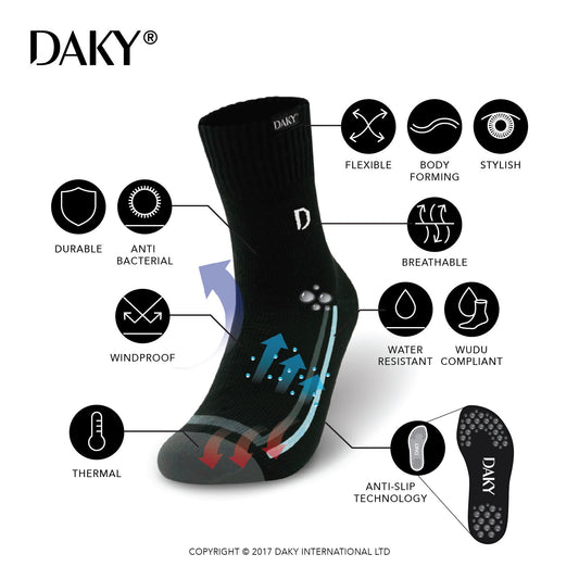DAKY Waterproof Socks - WUDU Compliant (Skyline Y)
